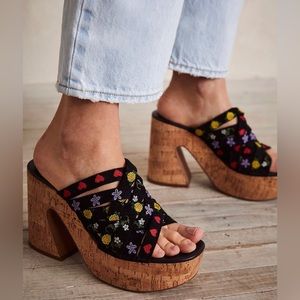 Free People Lisbon Platform Mules - Sz 10/40 NIB